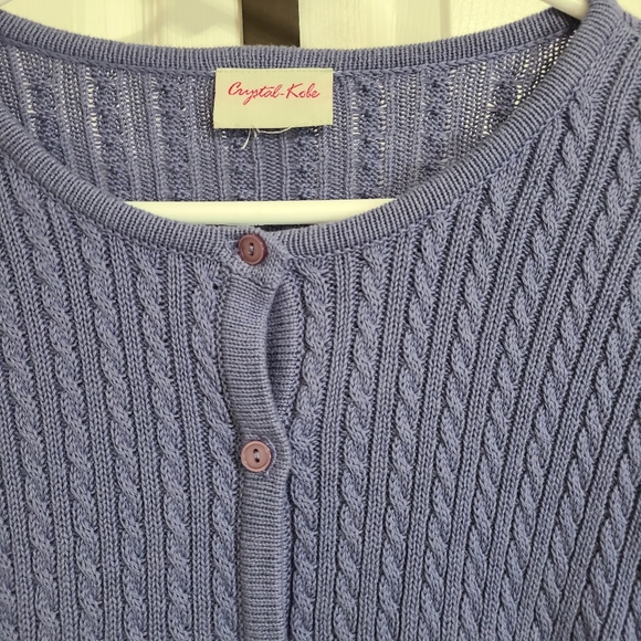 Crystal Kobe Woman's Knit Long Sleeve Button Down Sweater, Size:Medium - Picture 6 of 15